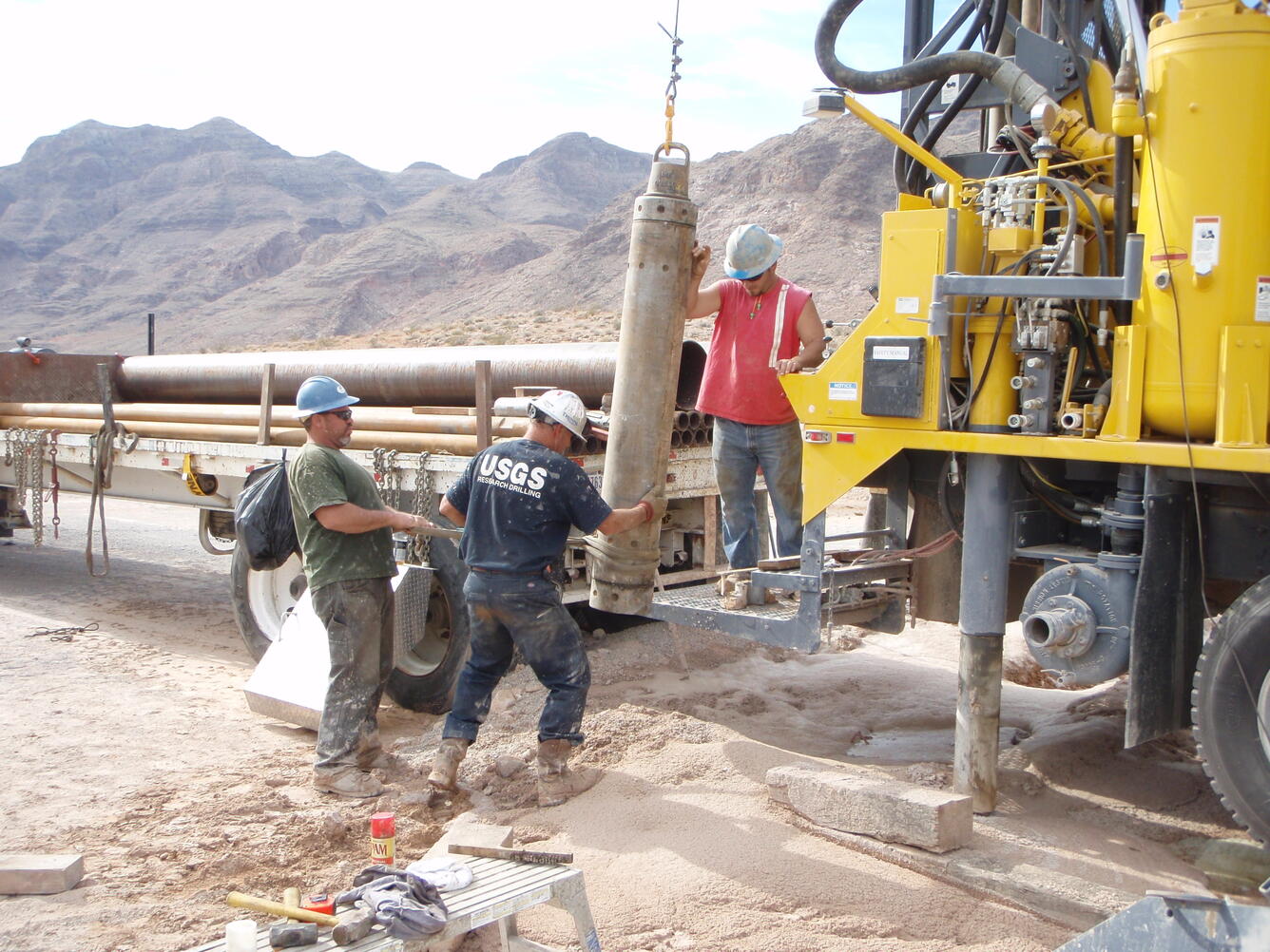 Drilling a well in the carbonate-rock aquifer, Clark County, Nevada