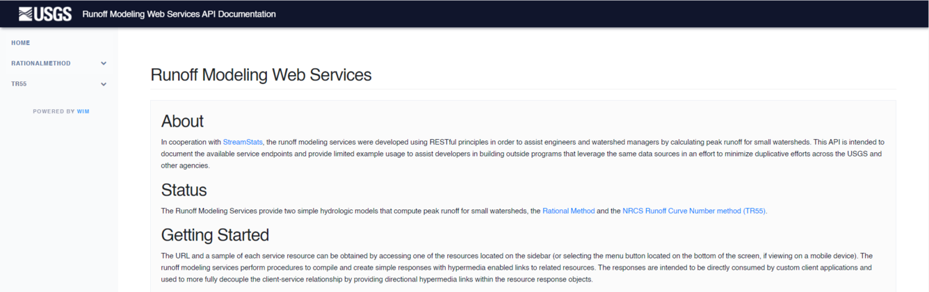 Runoff Modeling Services API Documentation