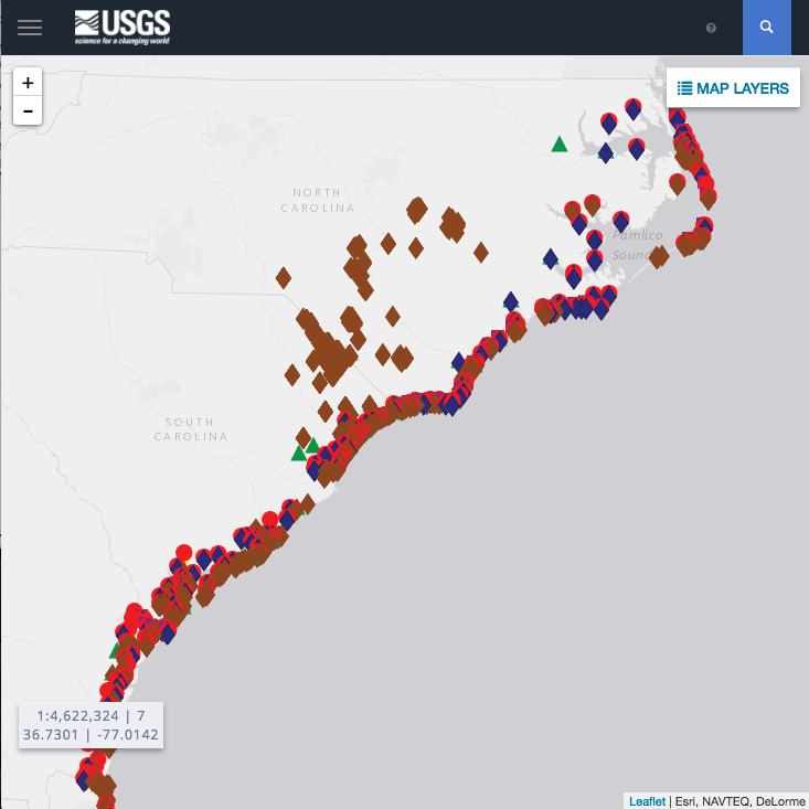 Screenshot of USGS Flood Event Viewer