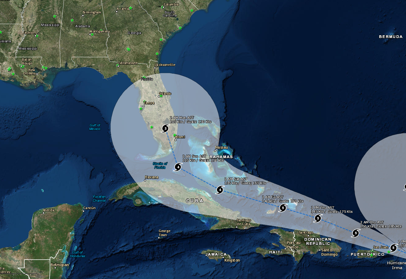 Support tool screenshot showing Irma potential path