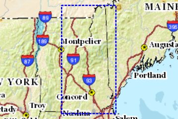 Screenshot of the map showing state of New Hampshire