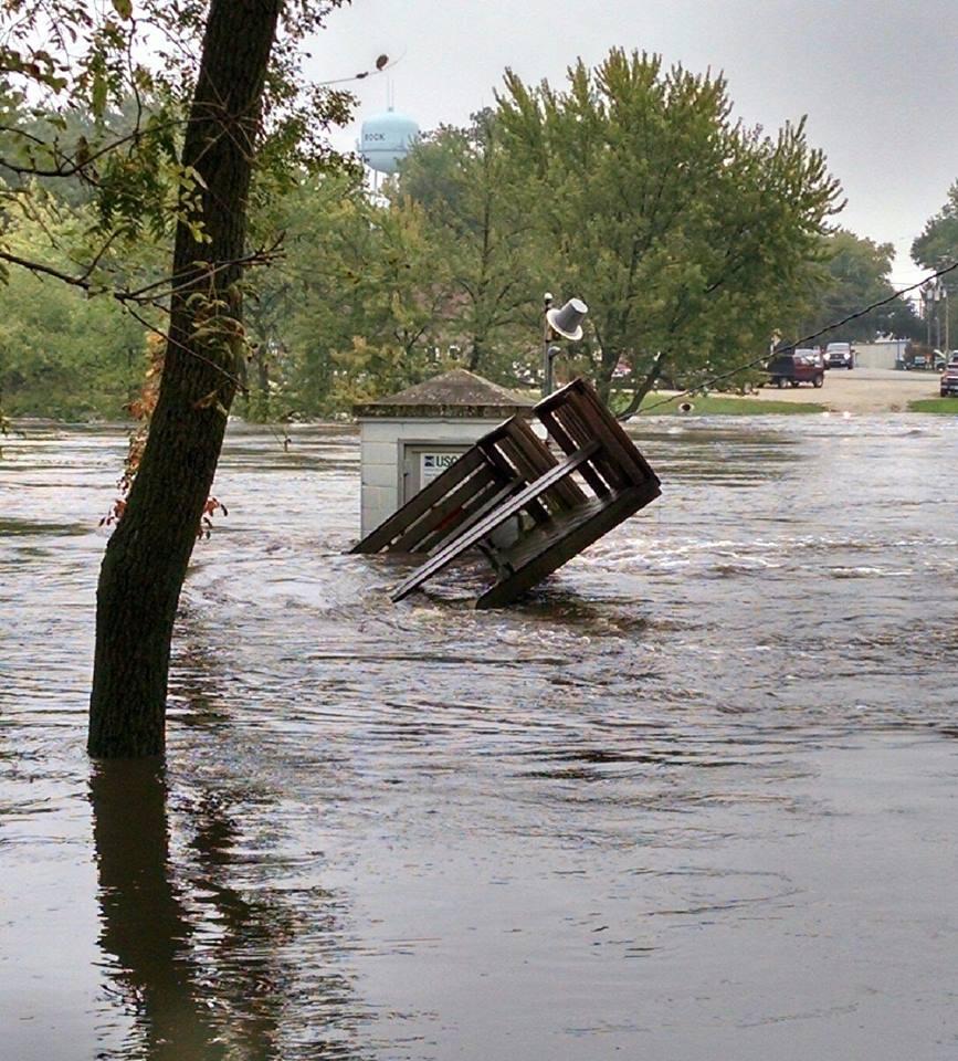 Streamgage flooded on Shell Rock River in Iowa