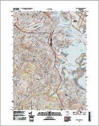 Small Thumbnail Image of a 2015 US Topo Map for Boston, MA