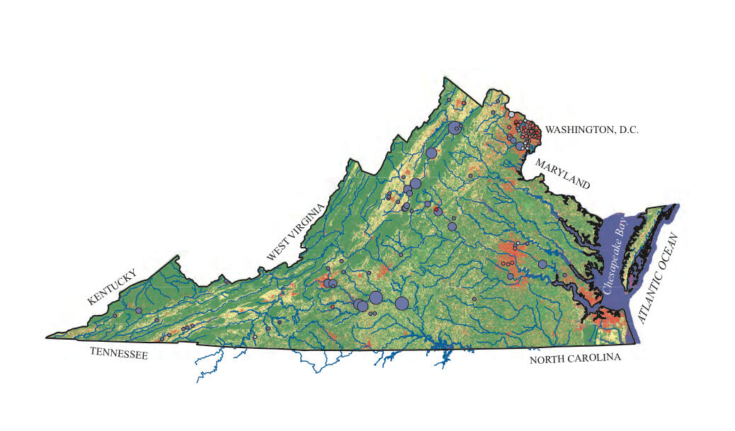 Map showing Urban Basin Peak Streamflow Information