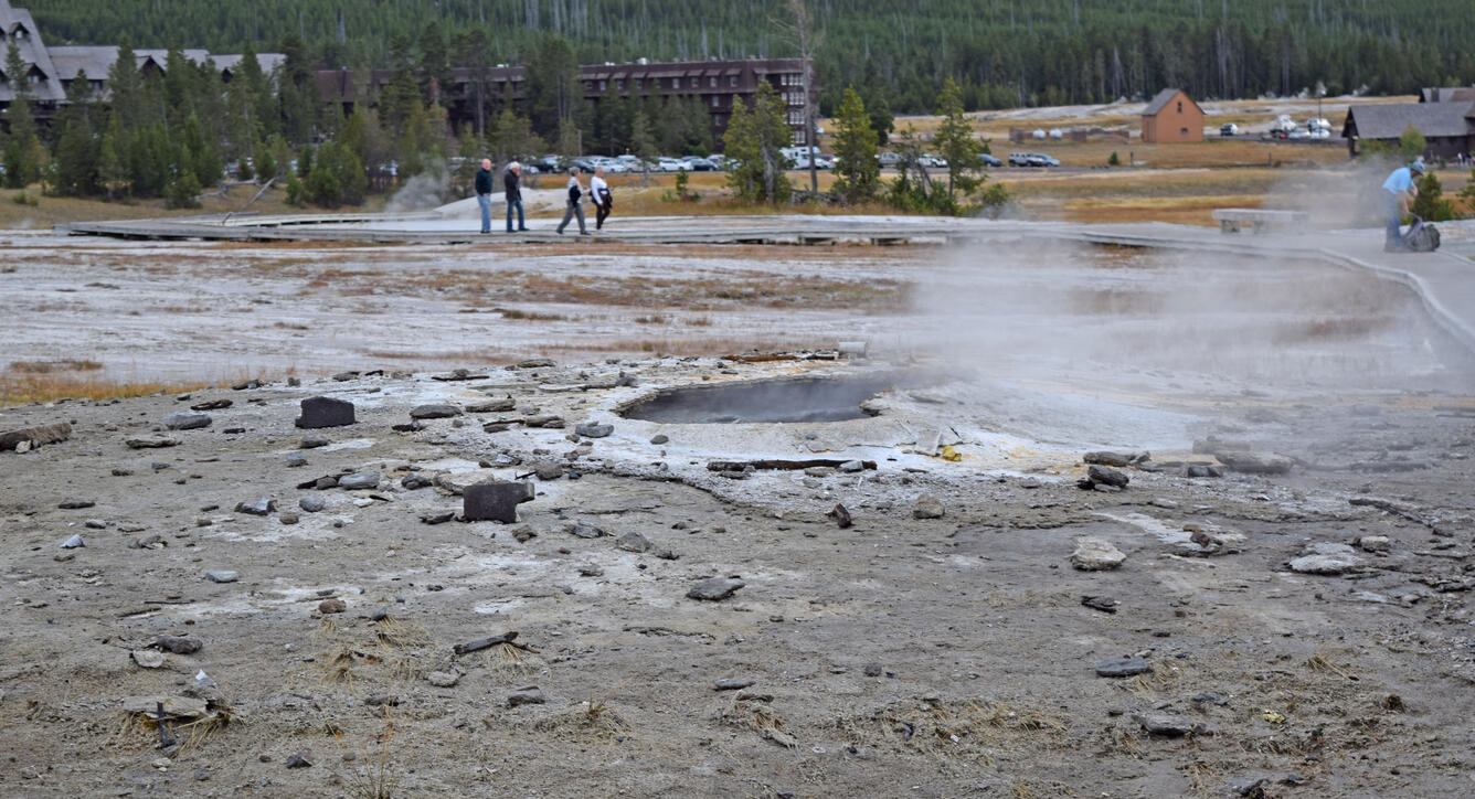 Ear Spring after geysering event, Yellowstone National Park