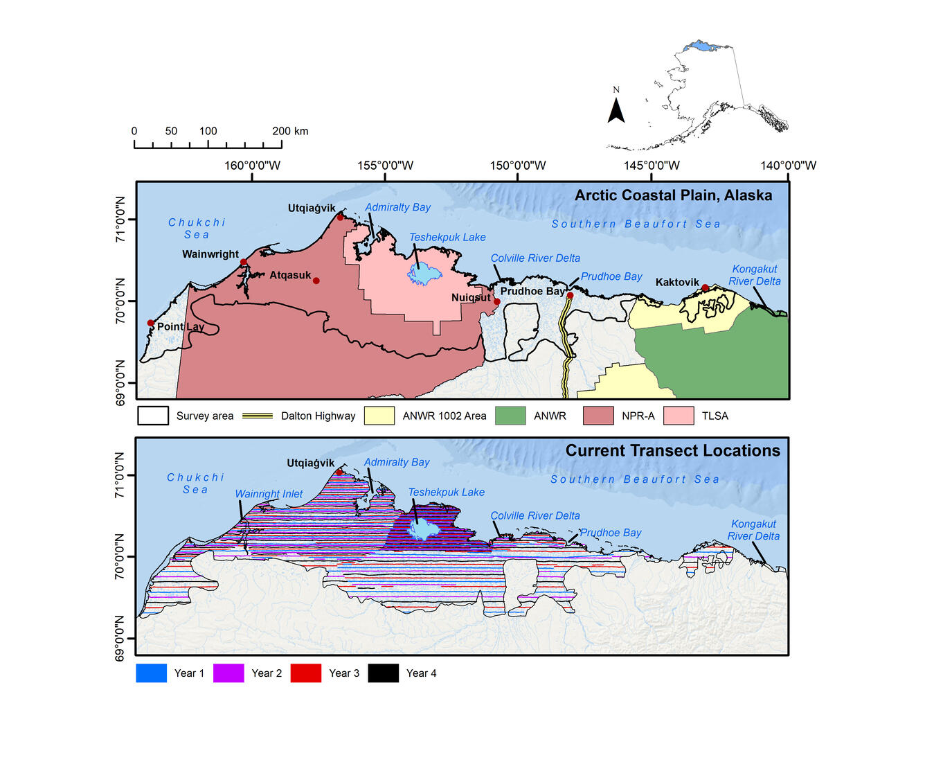 Arctic Coastal Plain Boundaries and Transects