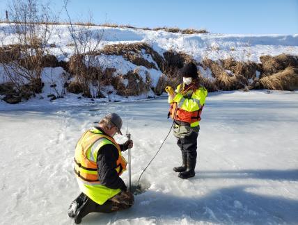 Al Dillenburg & Zoe Brown - OKI WSC 0 ice measurement at Bean Creek Ohio