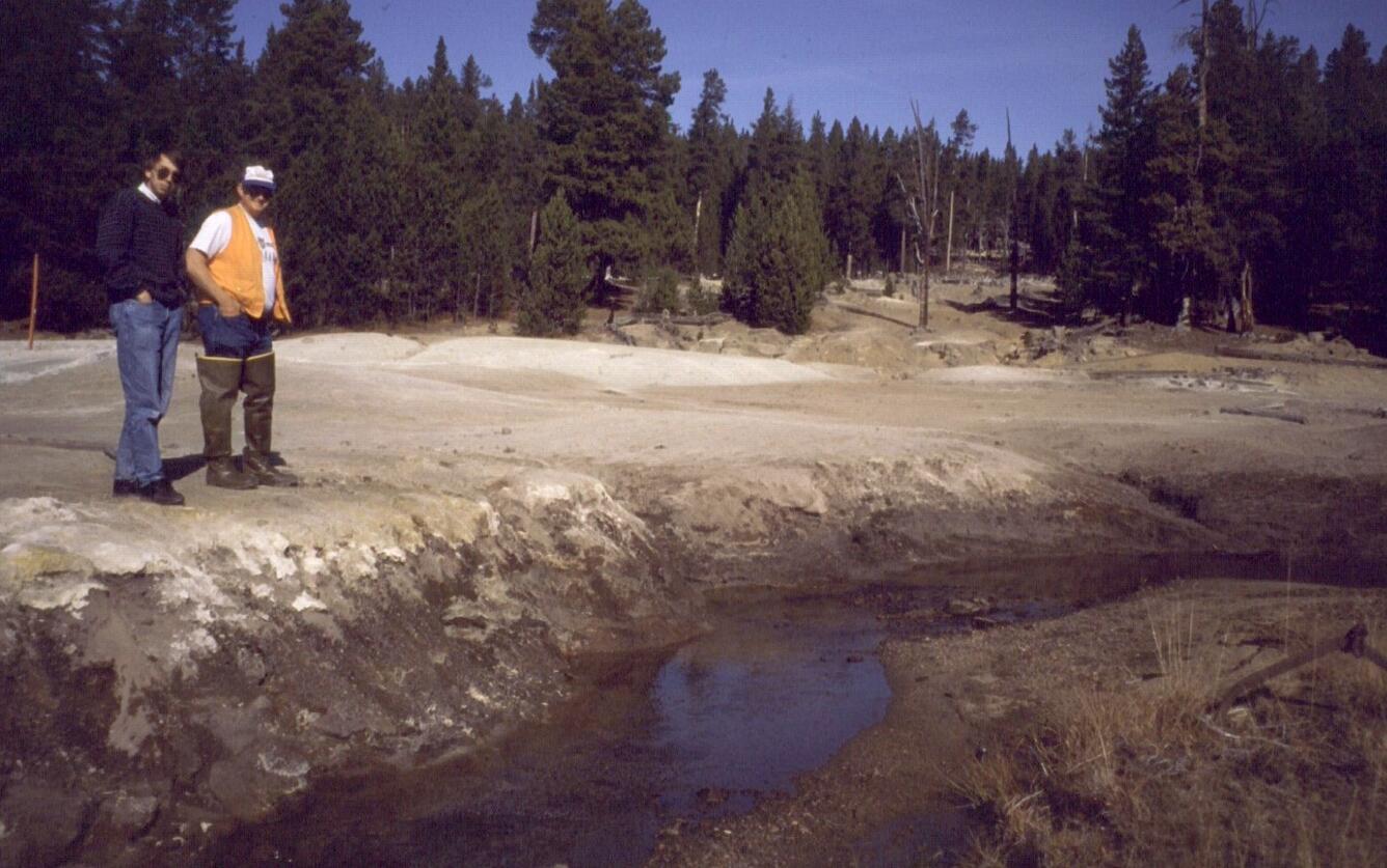 Mill tailings deposited on the flood plain of Basin Creek in the Boulder River watershed, Montana, 1998