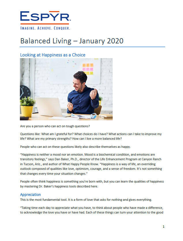 Balanced Living Newsletter January 2020