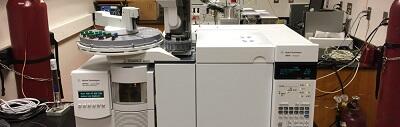 Gas chromatograph-mass spectrometer (GCMS) used for pesticide analysis. 