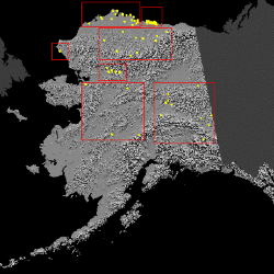 Image identifying locations of USGS borehole sites in Arctic Alaska