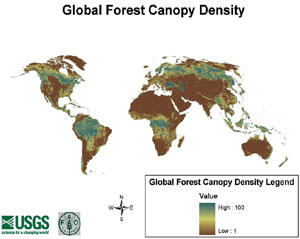 Global Forest Resources Assessment (FRA 2000)  - Global Forest Canopy Density