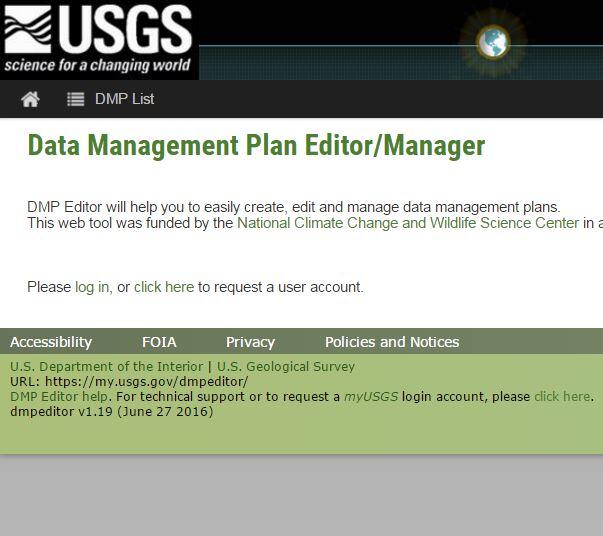 A screenshot of the Data Management Editor (DMP Editor)