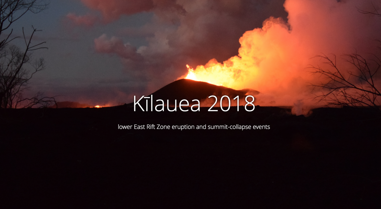 Screen shot of a USGS geonarrative showing Kilauea 