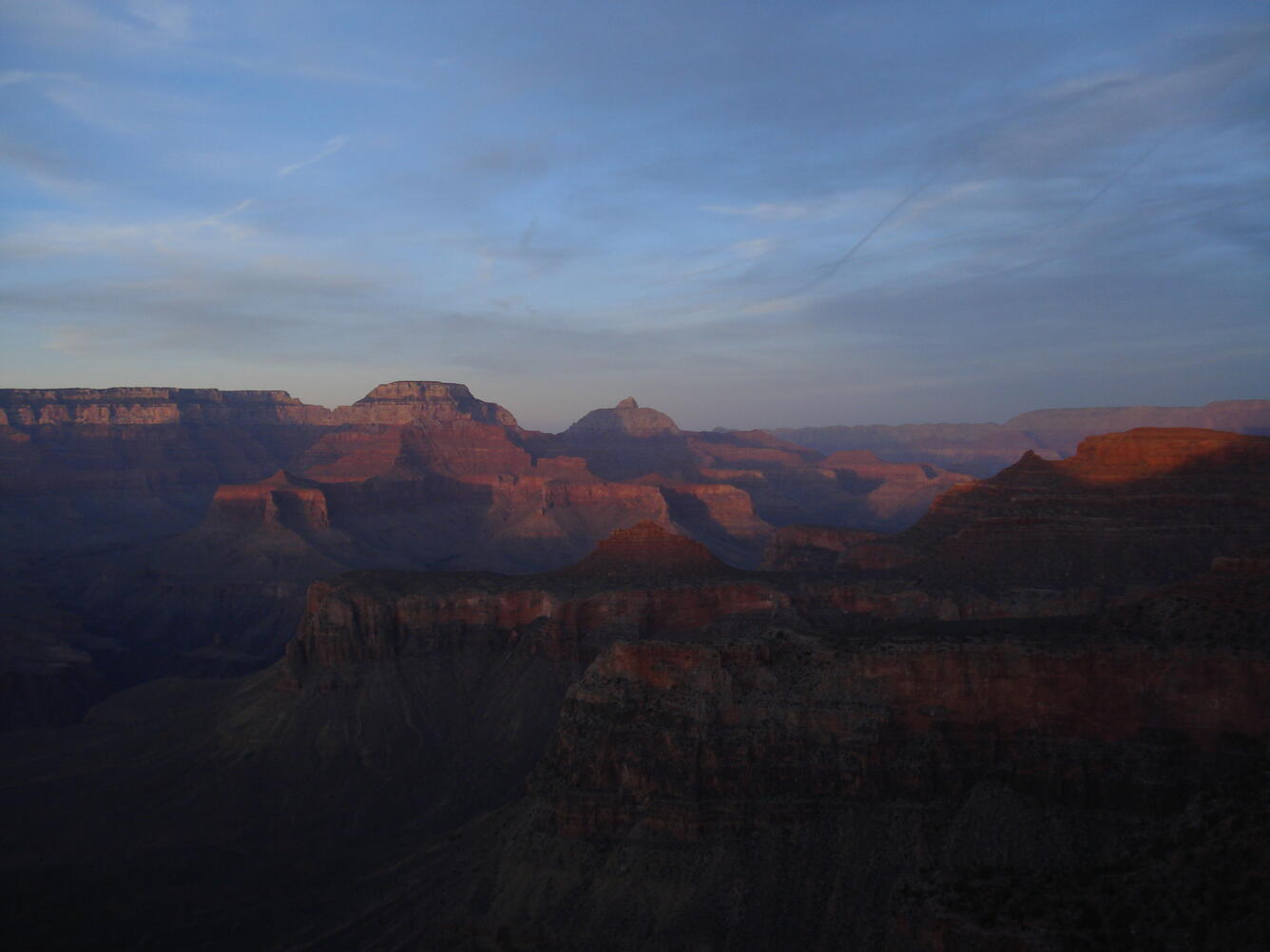 Grand Canyon South Kaibab Trail at sunset