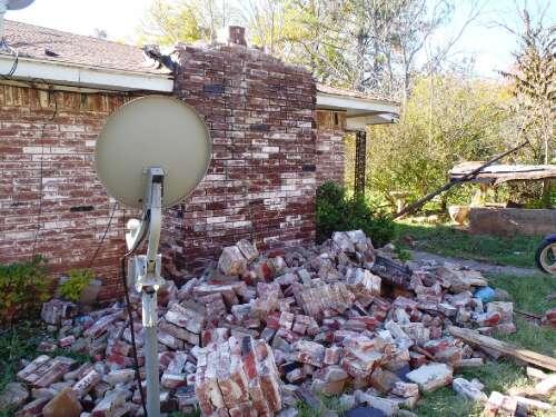 Damage to a house from and earthquake