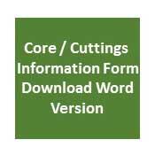 Core / Cuttings info form word download