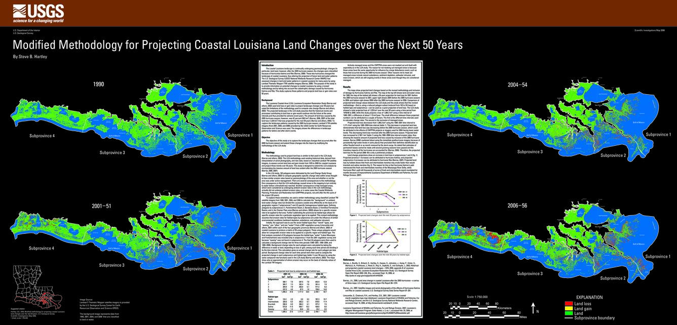 Modified Methodology for Projecting Coastal Louisiana Land Changes over the Next 50 Years