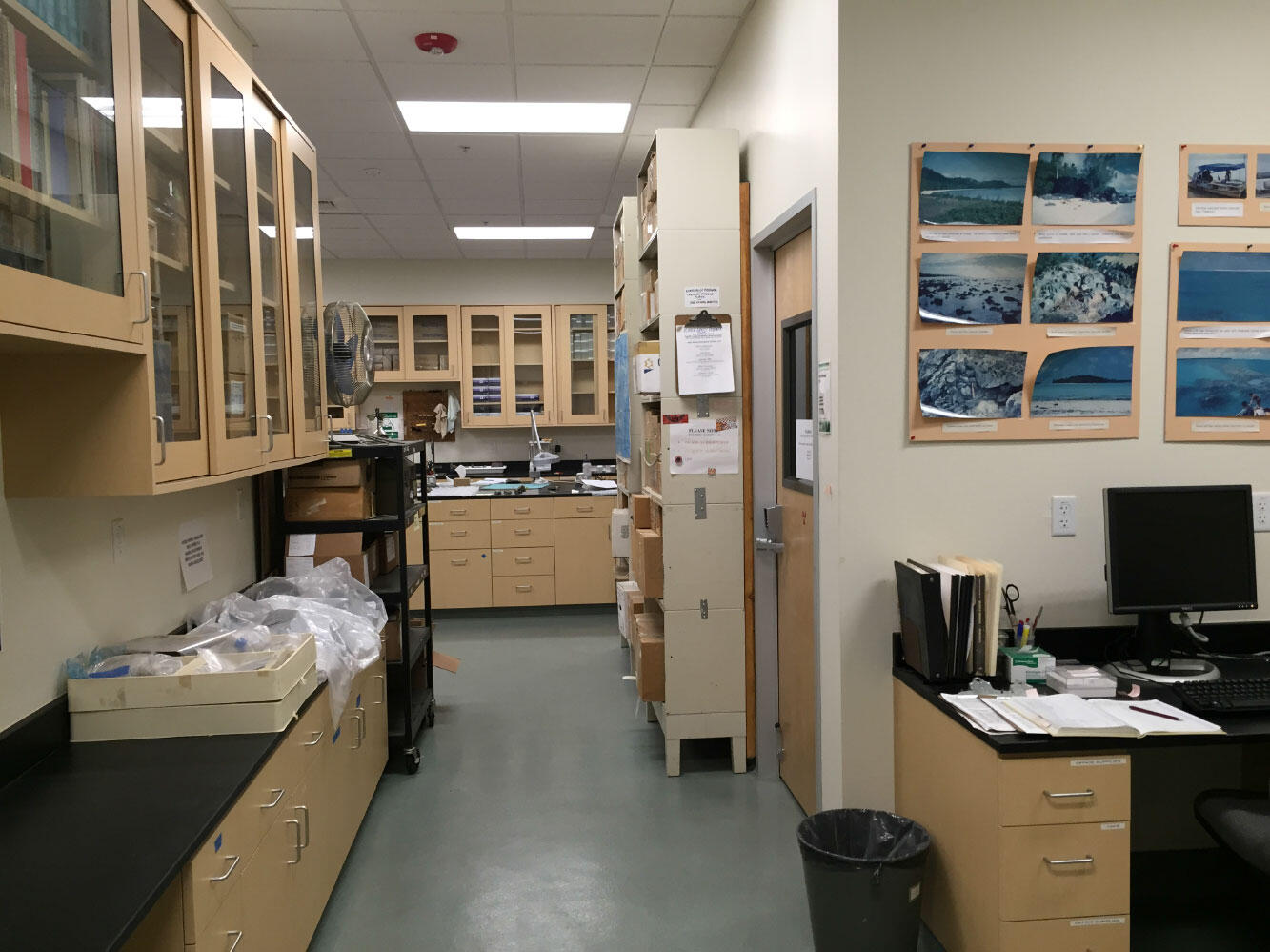 Photo of a laboratory with various equipment and tables to work on.
