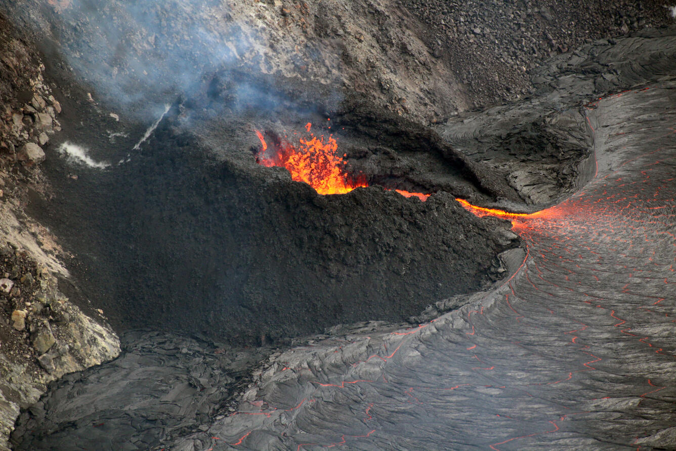 Color photograph of volcanic vent