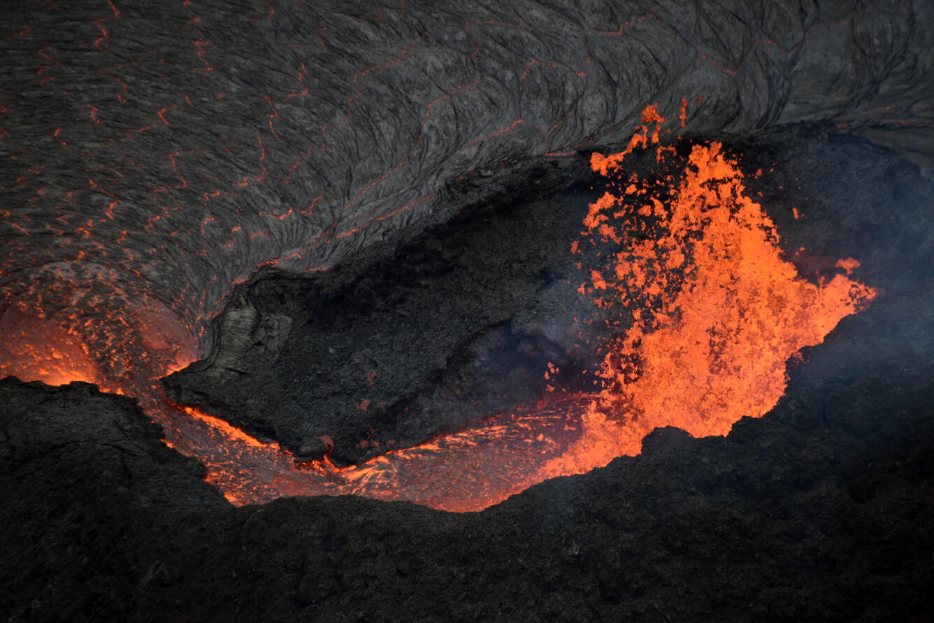 Color photograph of volcanic vent