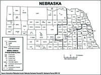 Illustration of principal major mineral commodity producing areas of Nebraska