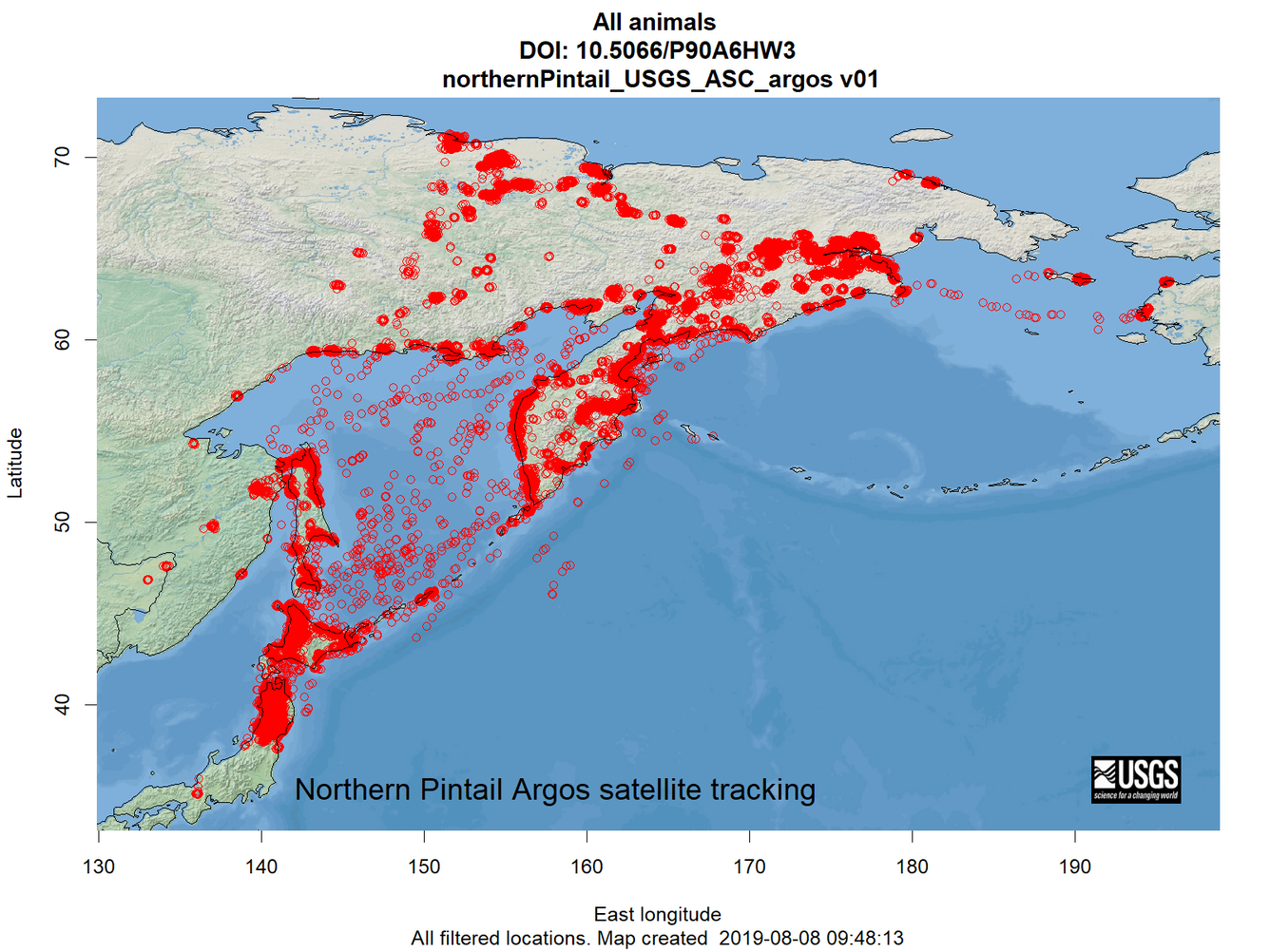 Argos Wildlife Tracking Northern Pintails - where