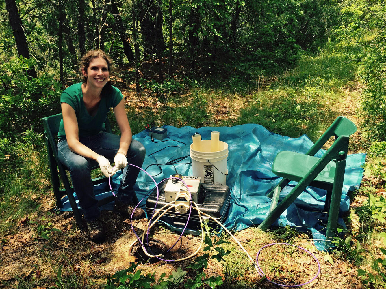 USGS scientist collecting groundwater samples