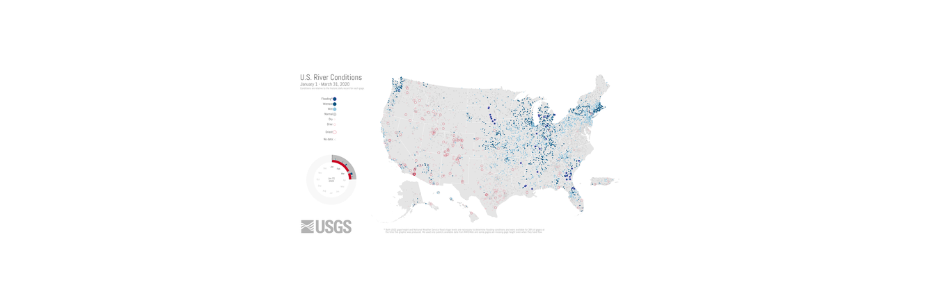 Screenshot of the U.S. River Conditions data visualization