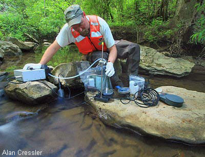Sampling water for amphibian research