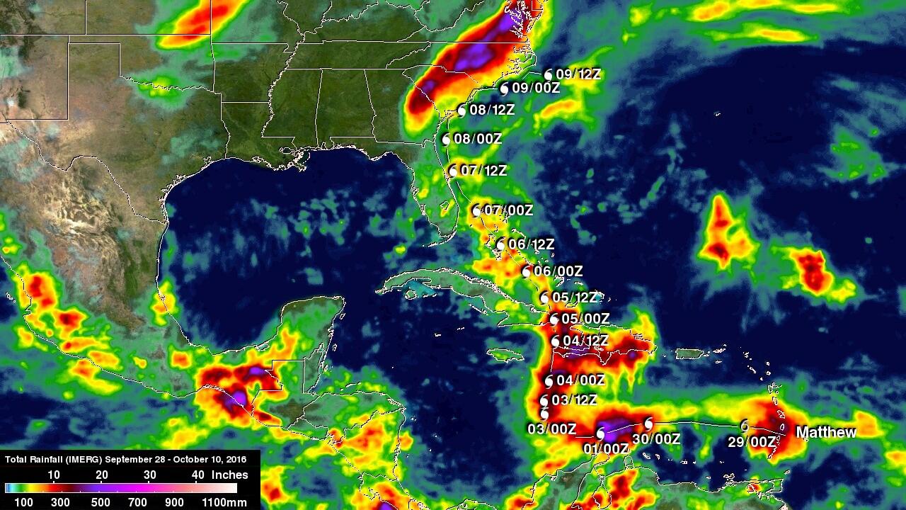 Hurricane Mathew Rainfall Map 2016