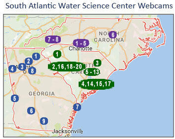 River webcam locations in Georgia, North and South Carolina