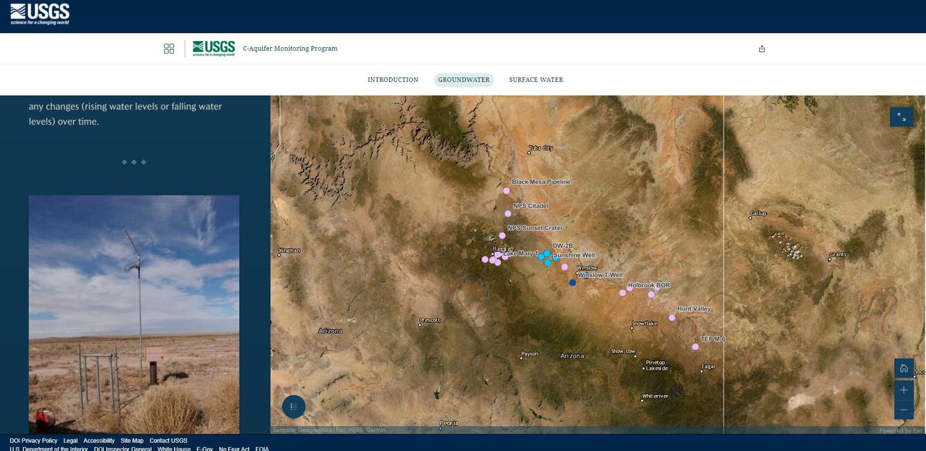 Screenshot of C-Aquifer Monitoring Program geonarative