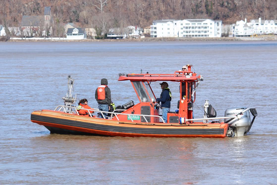 USGS Hydrographers collect water quality samples in the Susquehanna 