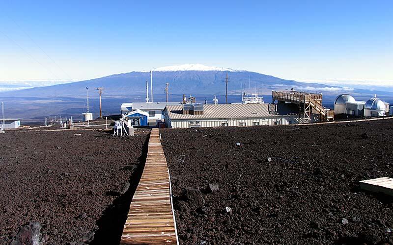 Looking towards Mauna Kea volcano from the Mauna Loa Solar Observat...