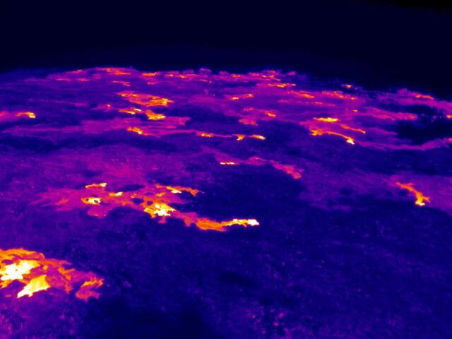 This thermal image, taken from the helicopter on today's overflight...