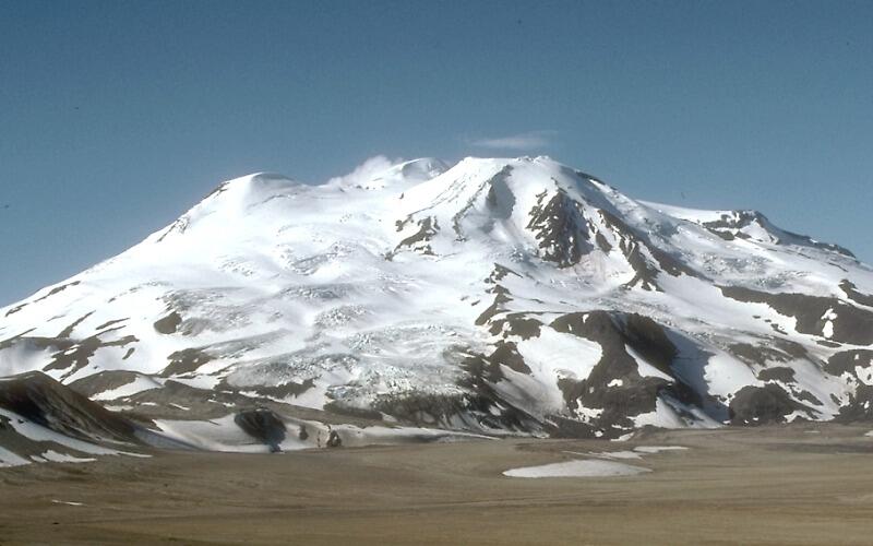 Mount Mageik volcano viewed from the Valley of Ten Thousand Smokes,...