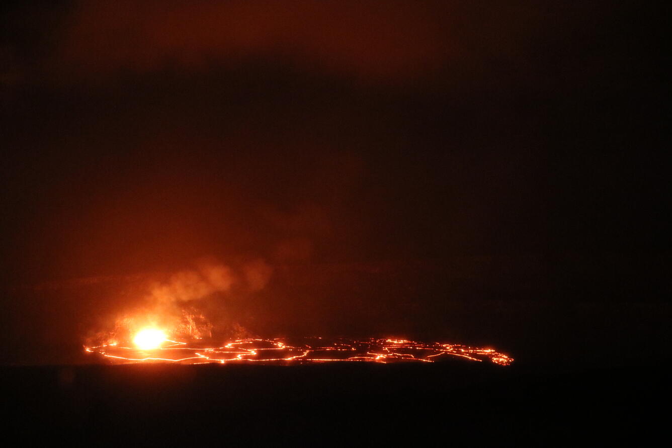 Another summit lava lake overflow last night...