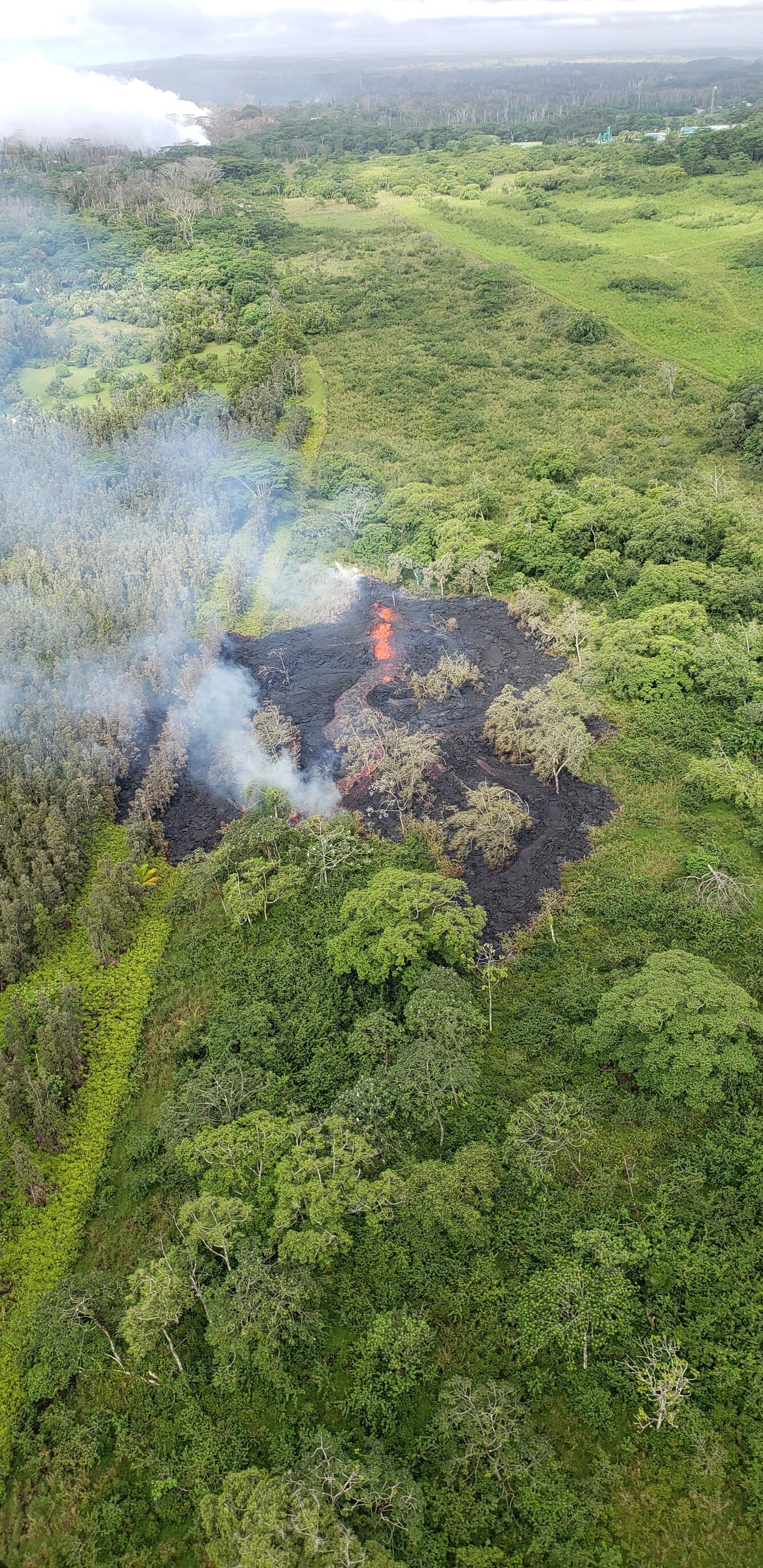 At 08:27 a.m. HST, Aerial view from the Hawaii County Fire Departm...