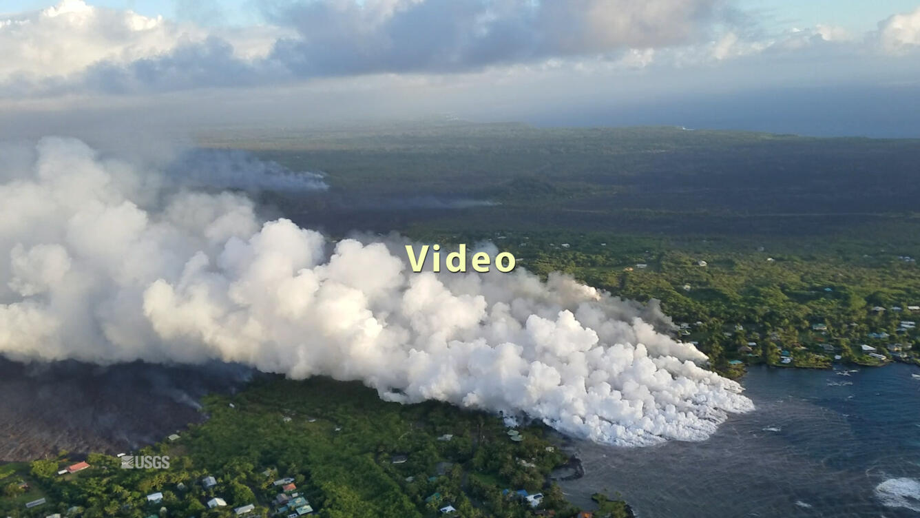 Video from helicopter overflight of Kīlauea Volcano's lower East Ri...