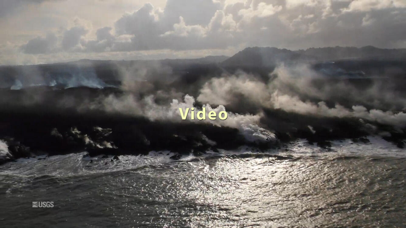 Beginning on June 3, lava from fissure 8 entered the ocean at Kapoh...