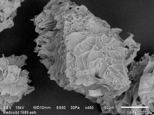 SEM Images of ash particle from the 1989 eruption of Redoubt Volcan...