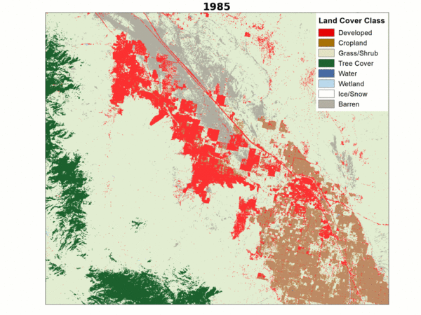 Land Cover Animation of Palm Springs, CA area