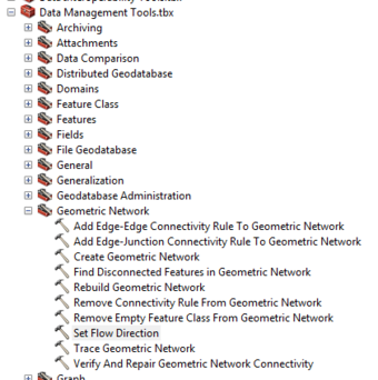 From Data Management Toolbox select Geometric Network, Set Flow Direction