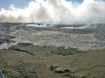 This is a photo of two small fuming areas along Mother's Day lava tube.